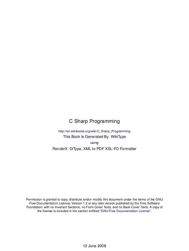 C Sharp 2008 Black Book Pdf